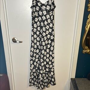 Dynamite Black and White Floral Maxi Slip Dress